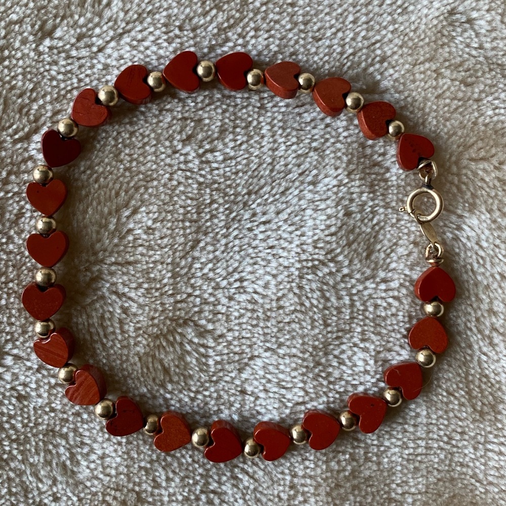 Brown and Gold Heart Bracelet
